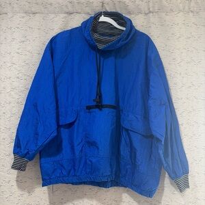 Vintage 80s 90s Royal Blue Pullover Nylon Windbreaker